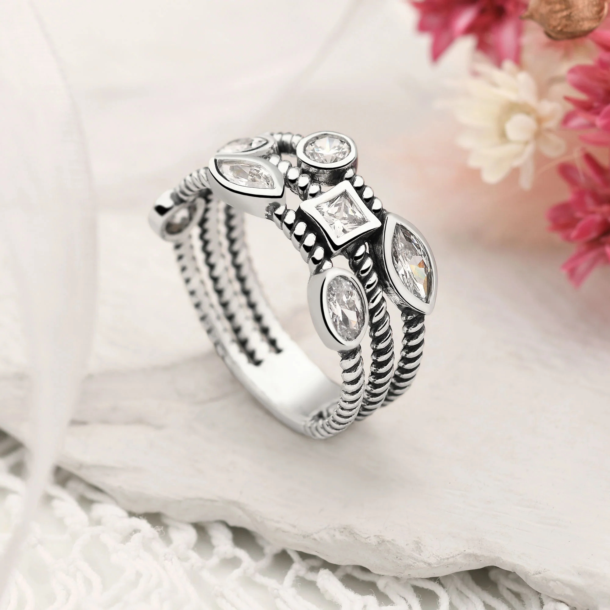 Bejewelled Clear Ring - Image 2