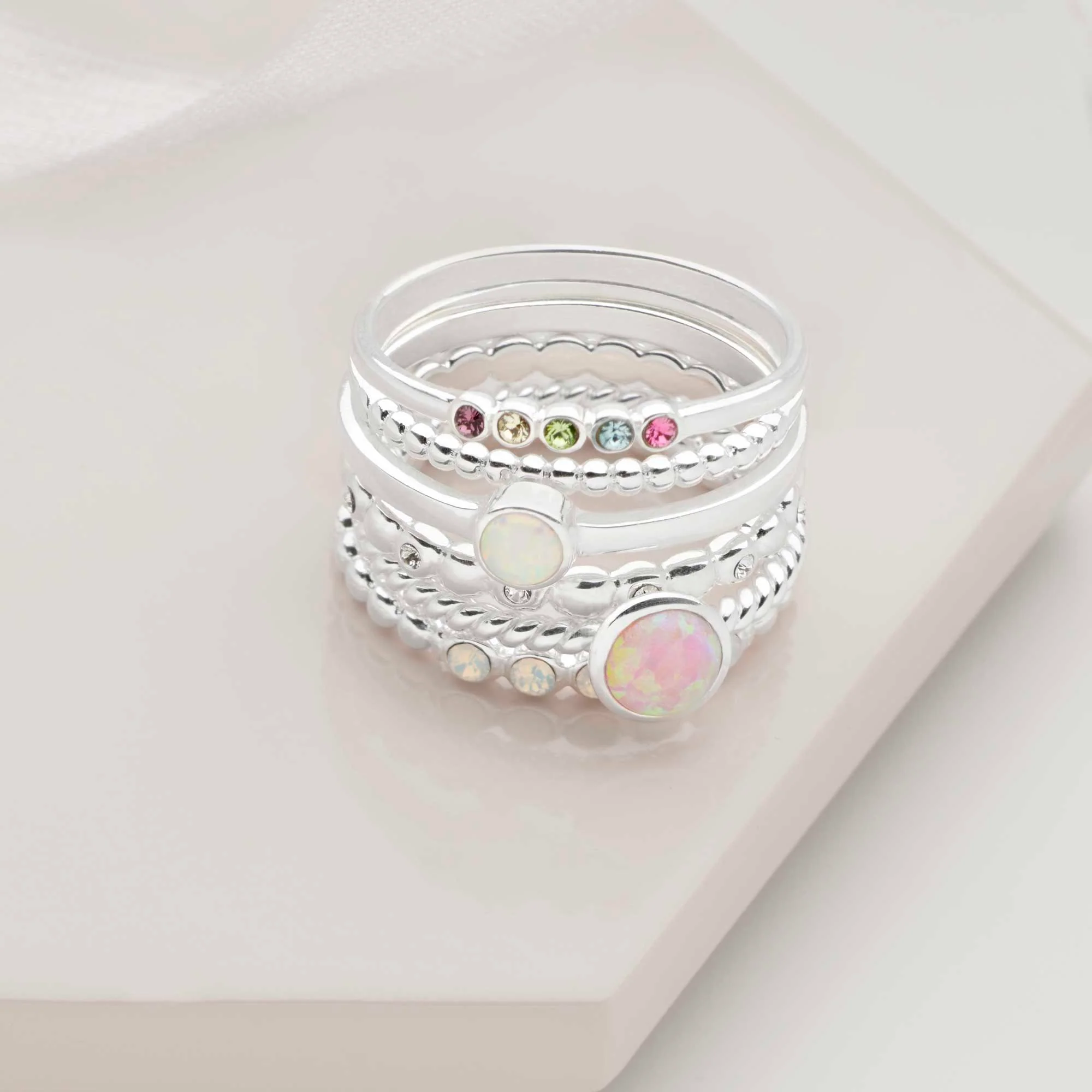 Celeste Sparkle Stack Ring - Image 4