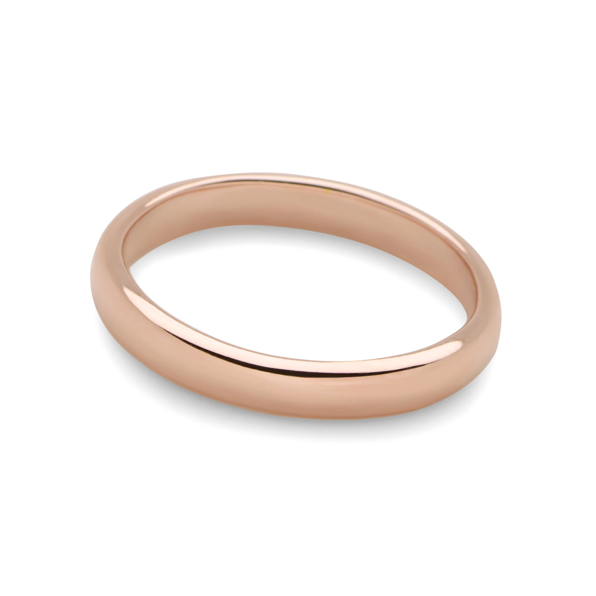 D Shaped Rose Gold Plated Ring (3mm) - Image 4