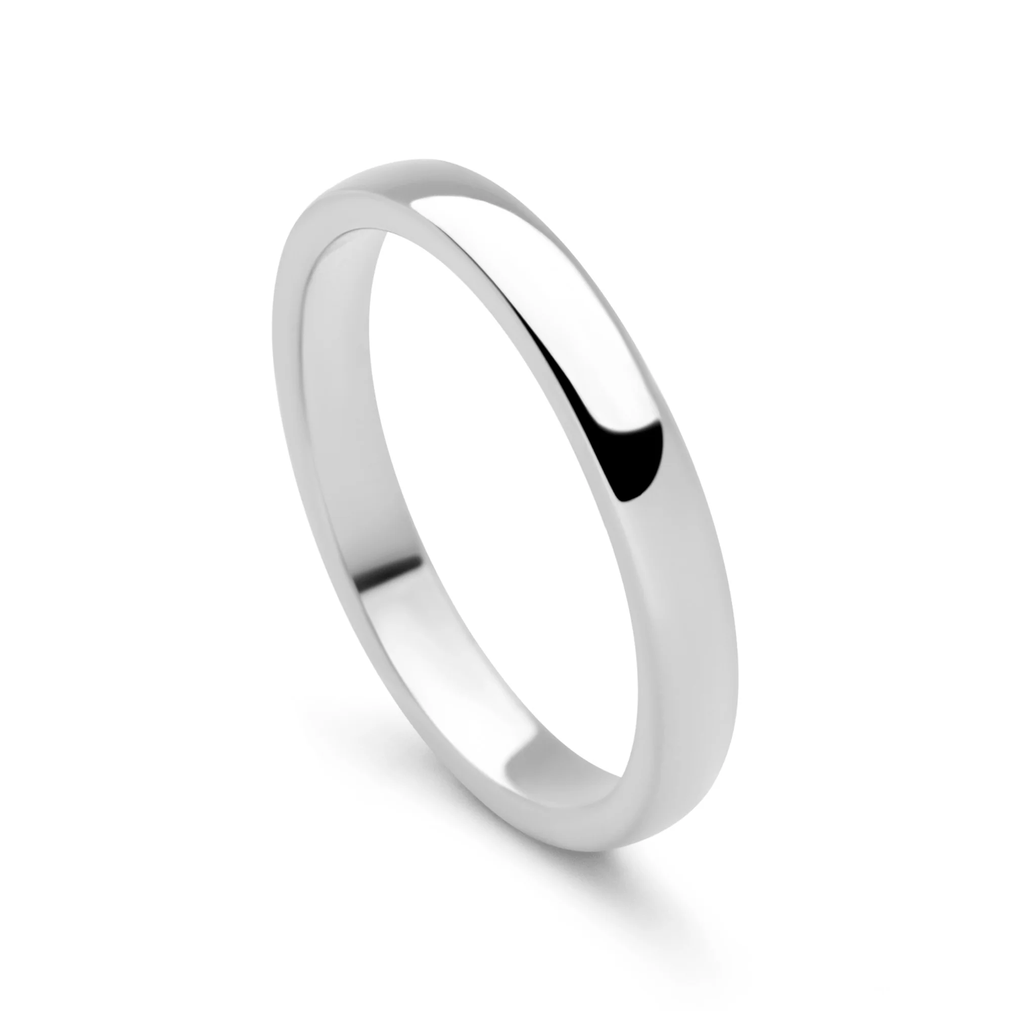 D Shaped Silver Band Ring - Image 5