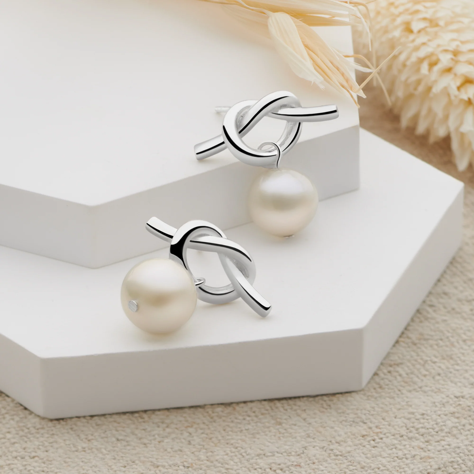 Pearl Knot Earrings - Image 2