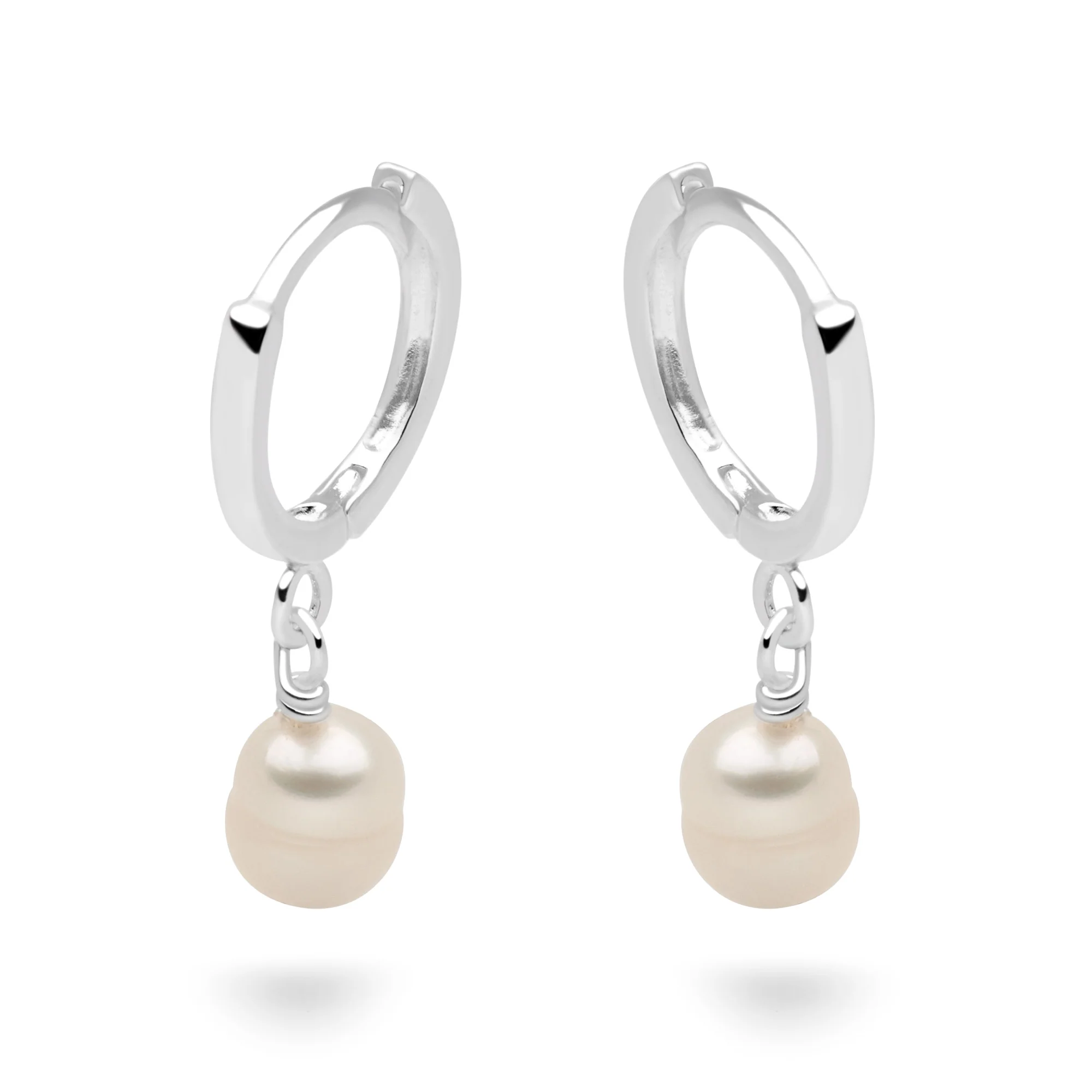 Pearl Charm Hoops - Image 4