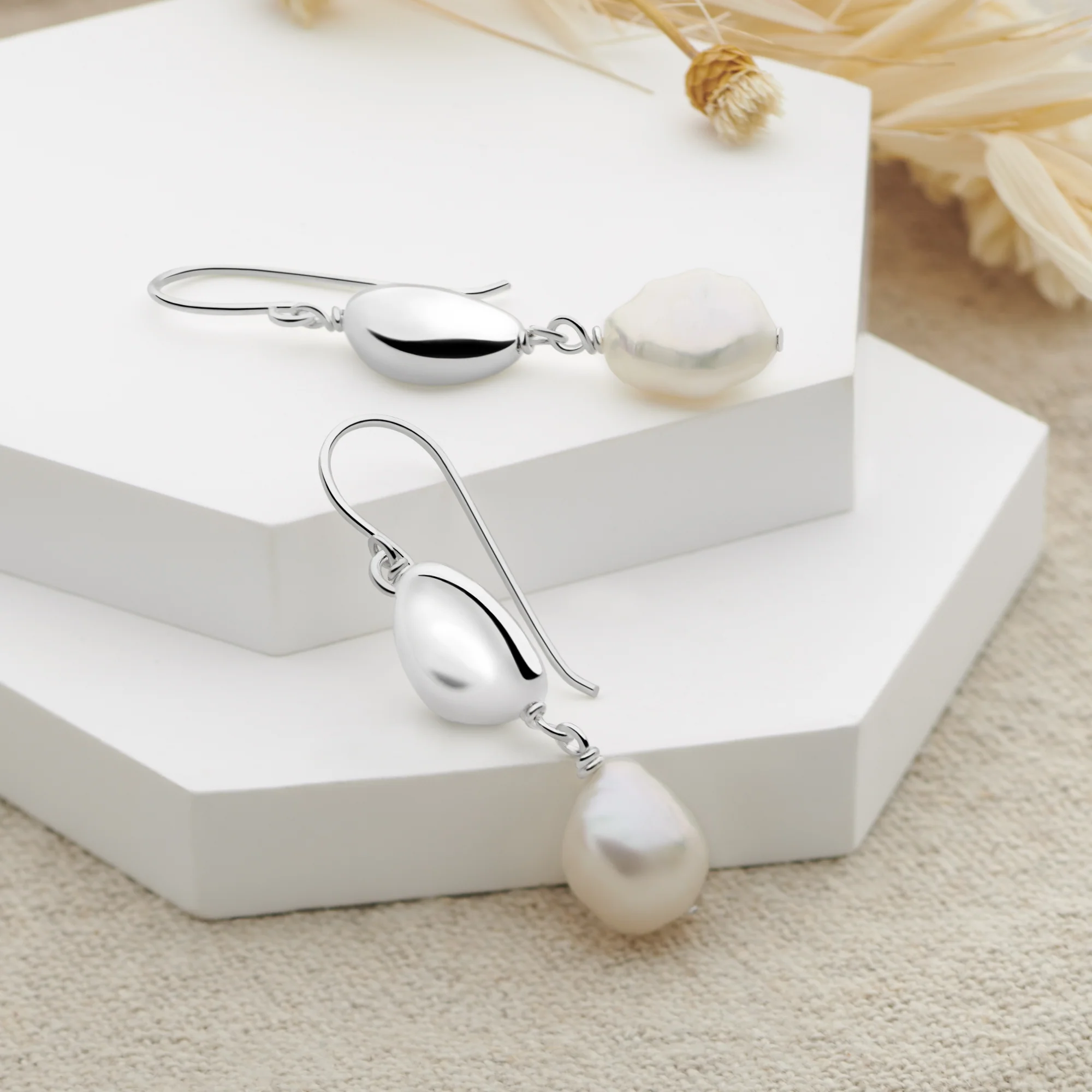 Pearly Pebble Earrings - Image 2