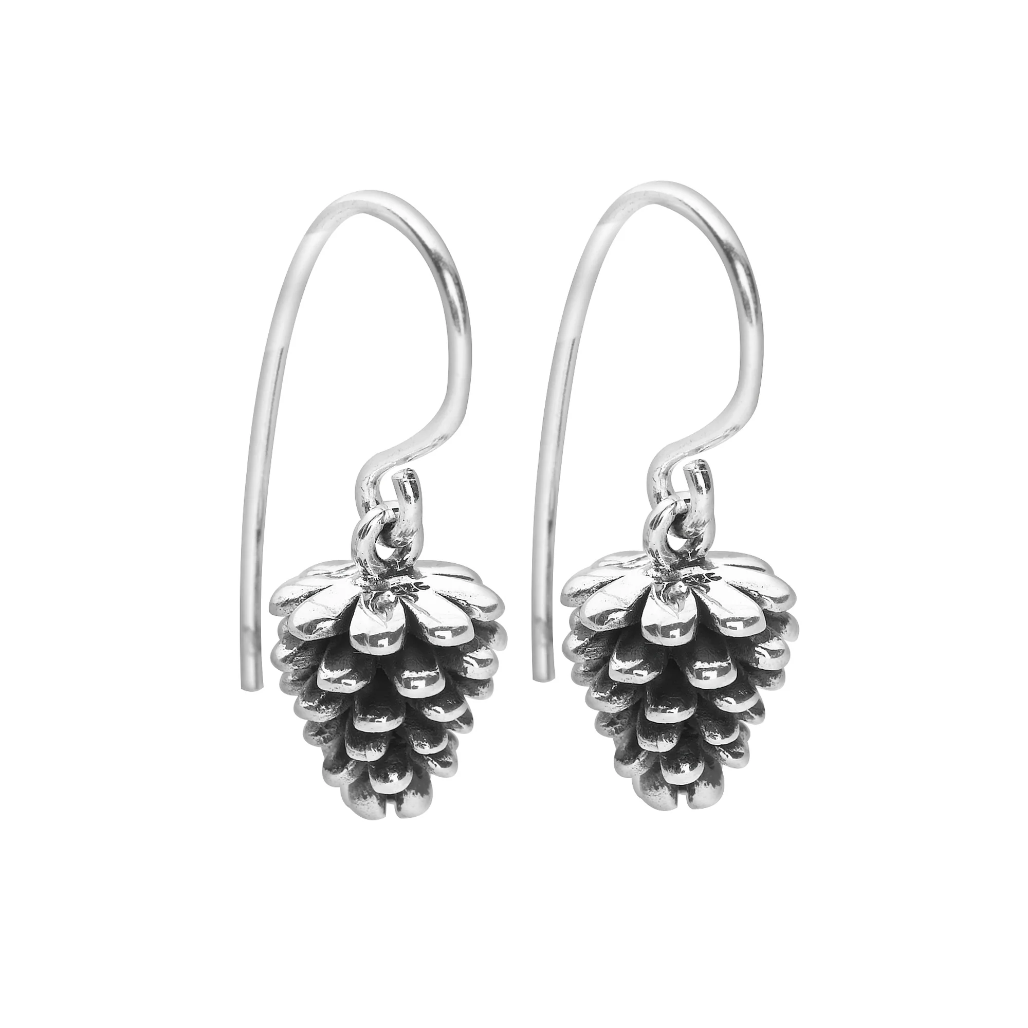 Silver Pine Cone Earrings - Image 3