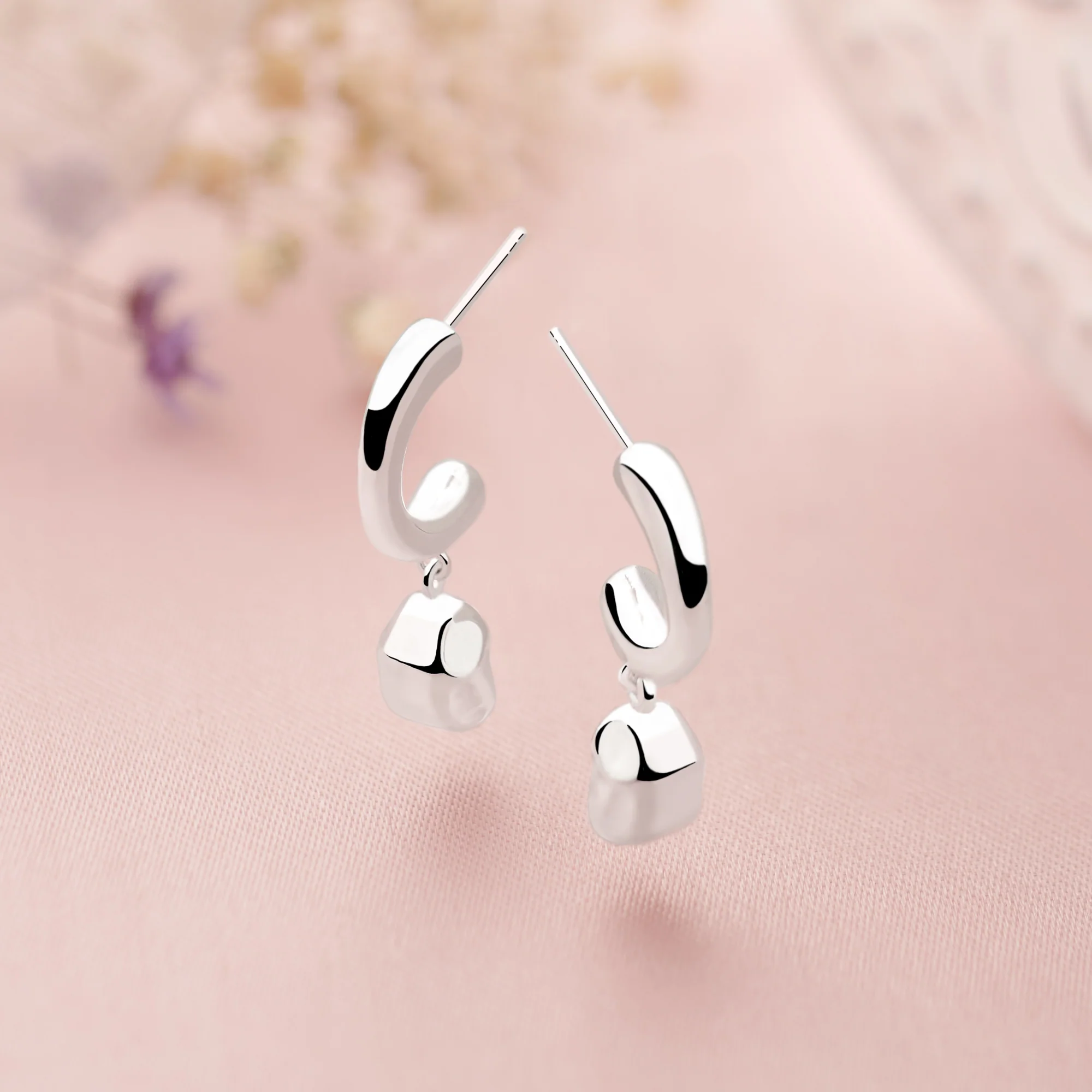 Silver Rock Hoops - Image 2