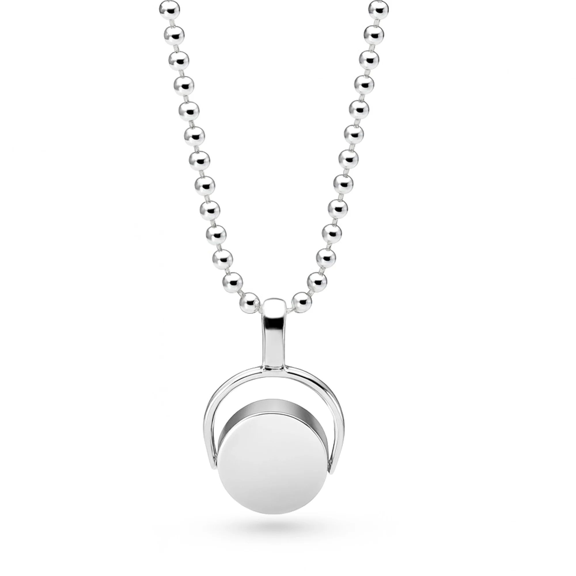 Silver Spinner Pendant 65cm Ball Chain - Image 3
