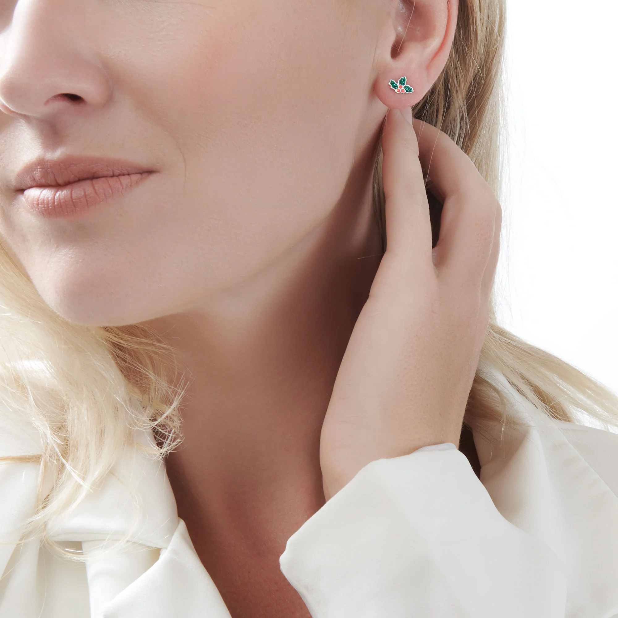 Sparkling Holly Studs - Image 3