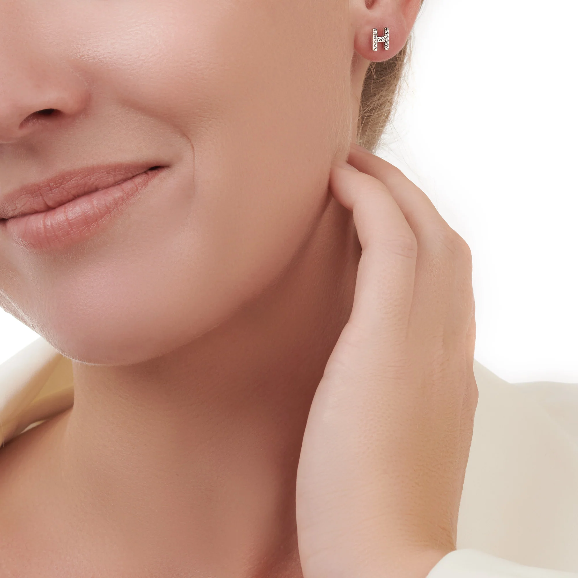 Sparkling Initial Stud (Single Earring) - Image 3