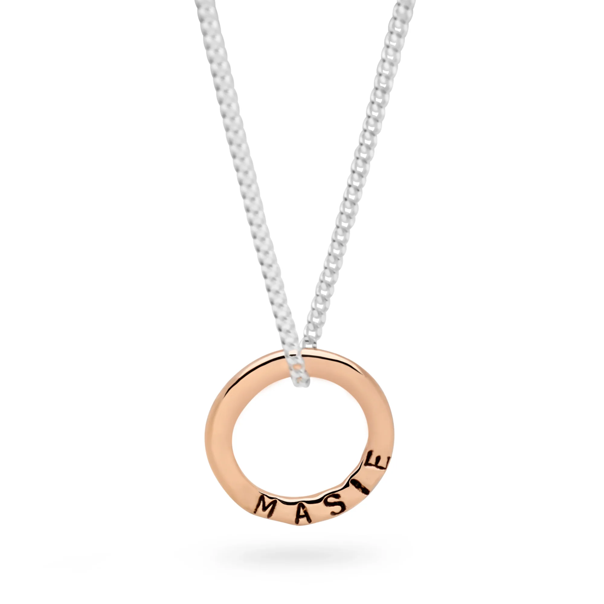 Two Tone Personalised Mini Ring Pendant - Image 4