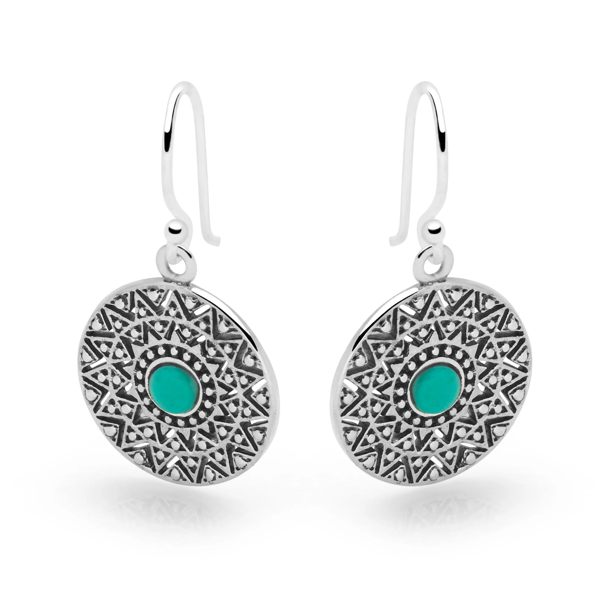 Turquoise Mandala Earrings - Image 4